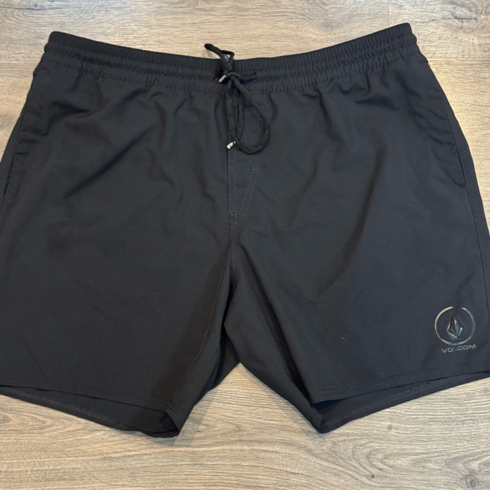 Volcom Black Athletic Boardshorts with Logo